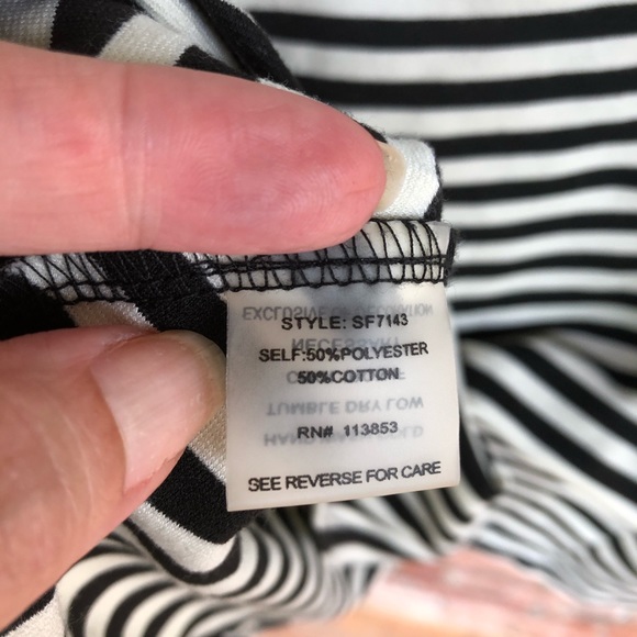 Pixley black/white striped fit & flare dress sz S - Picture 7 of 8